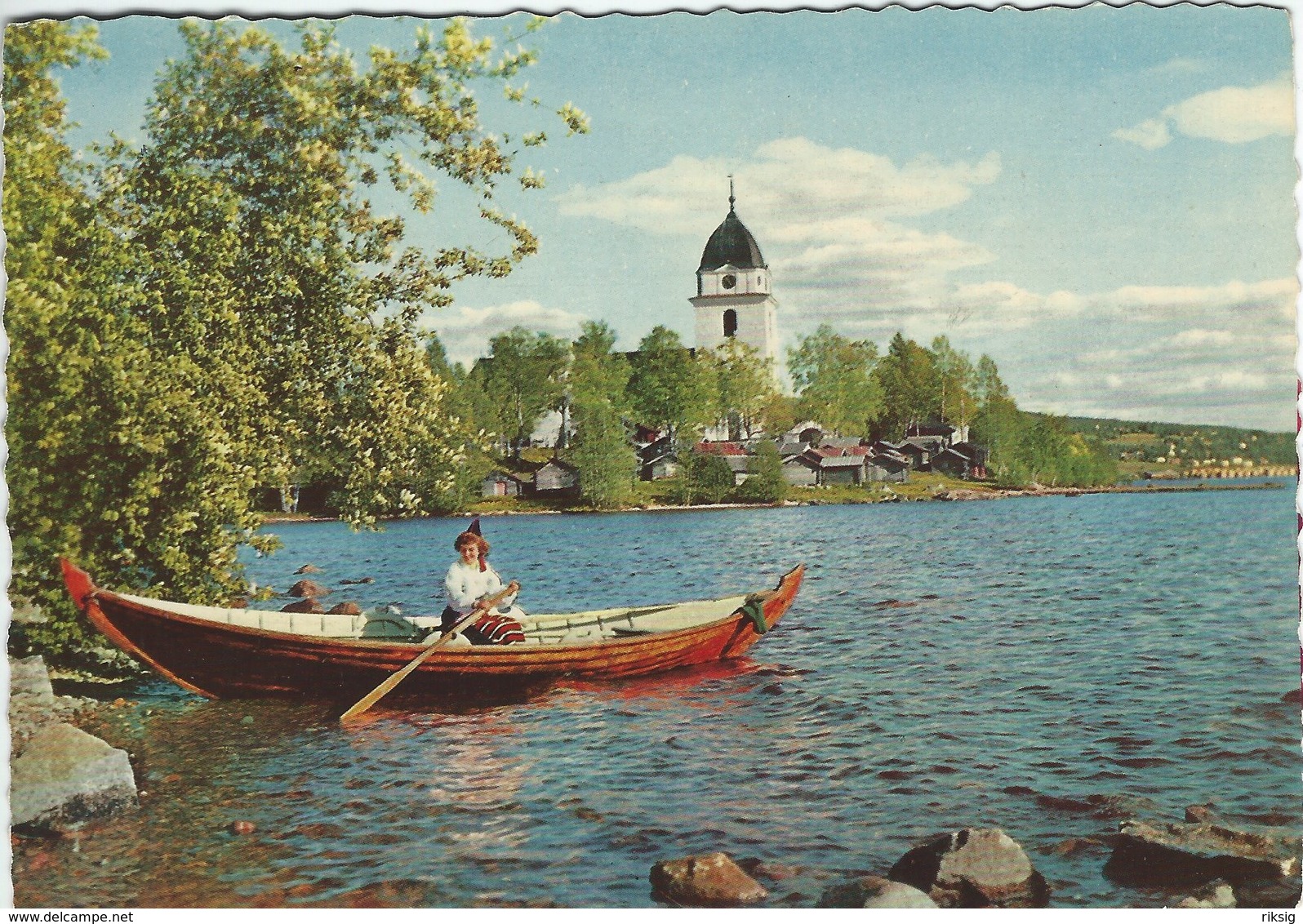 Sweden Rättvik Dalarna. The Church & The Church Stables. Sent To Denmark 1960.  B-3154 - Sweden