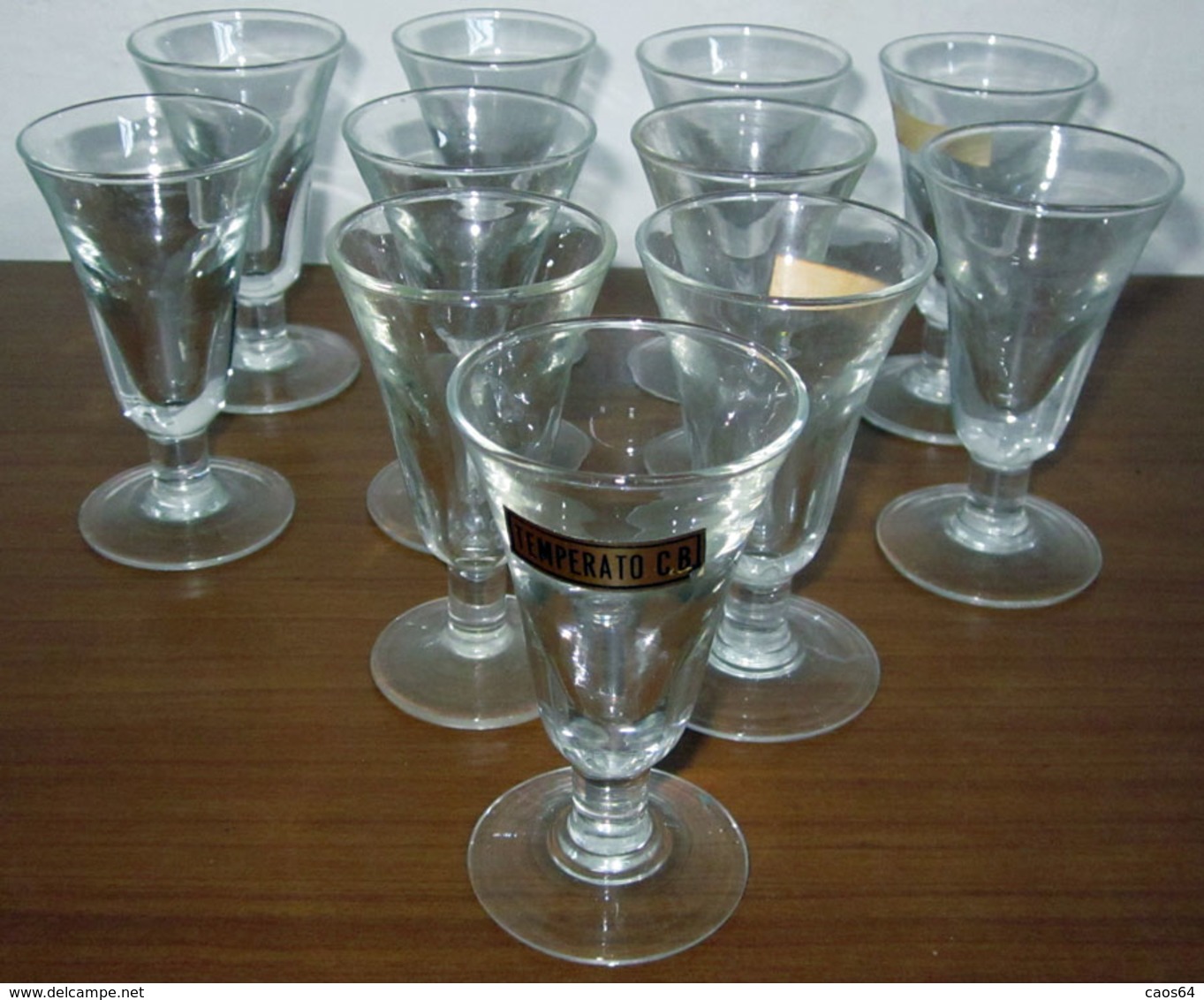 UNDICI (11) BICCHIERI VETRO TEMPERATO VINTAGE - Verres