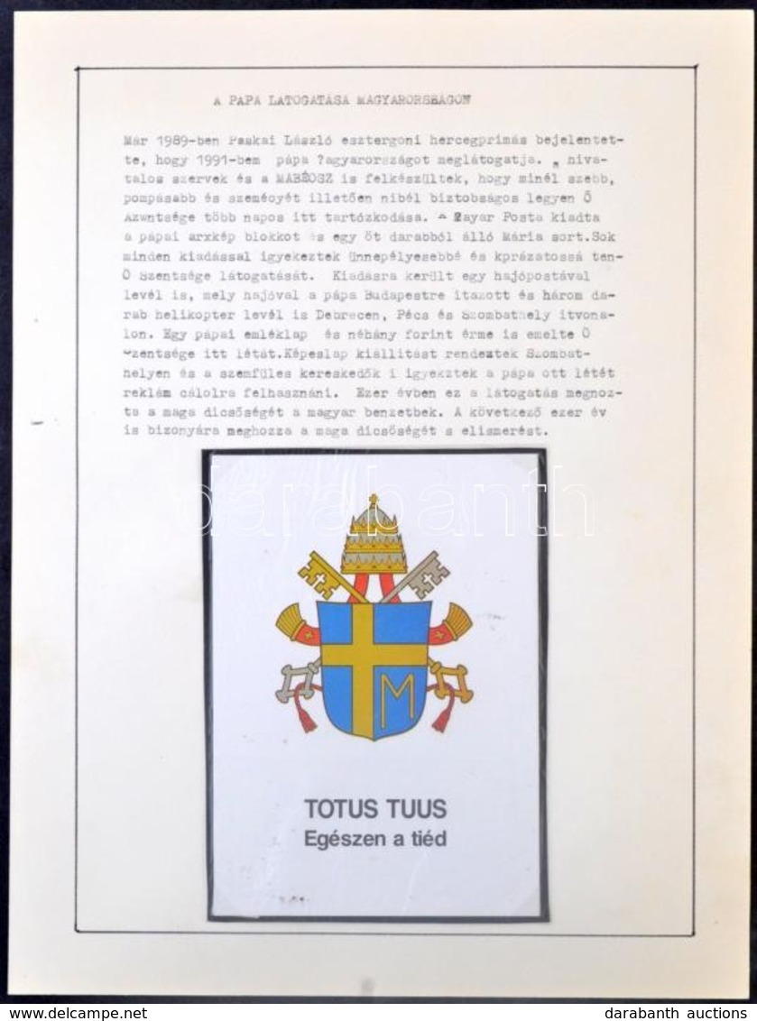 Kiállítási Anyag: 1991 II. János Pál Pápa Látogatása Magyarországon 13 Lapon - Gebraucht