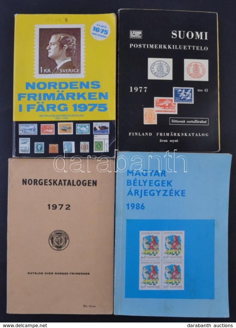 3 Db Régi Skandináv Katalógus + Magyar Bélyegek árjegyzéke 1986 - Andere & Zonder Classificatie