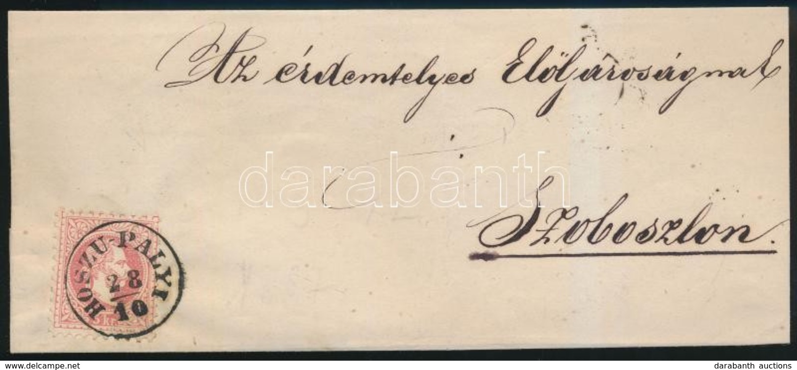 ~1870 5kr Hiányos Borítékon 'HOSZU-PALYI' - Other & Unclassified