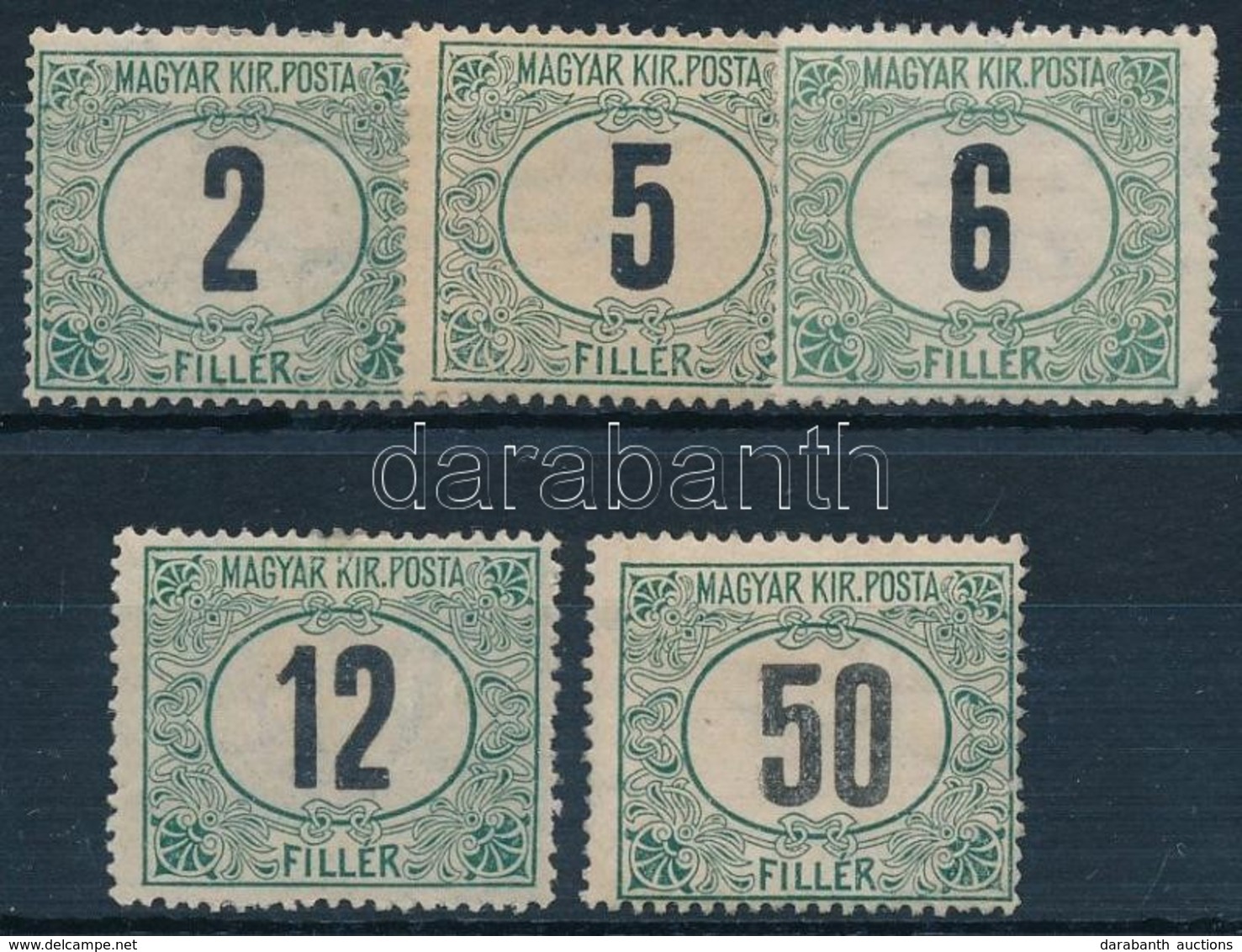 * 1906 Zöldportó 2, 5, 6, 12, 50f (5.000) - Andere & Zonder Classificatie