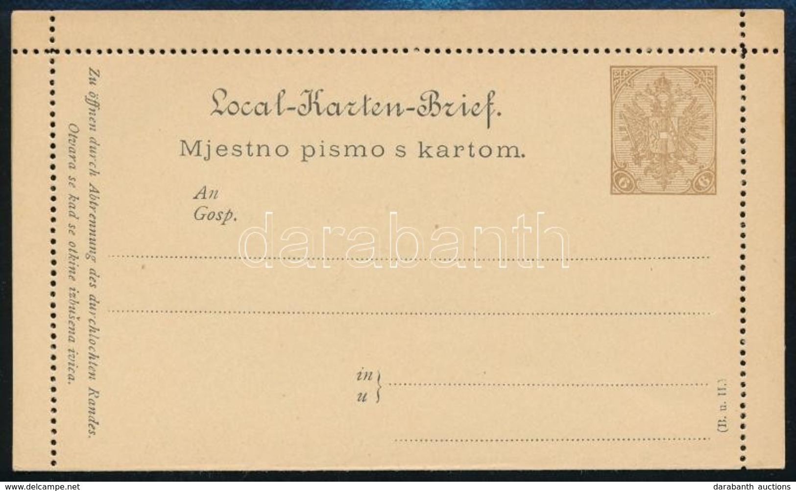 1901 Használatlan 6H A Monarchia Katonai Postája Zárt Levelezőlap, Halvány-barna Szürke Színben - Andere & Zonder Classificatie