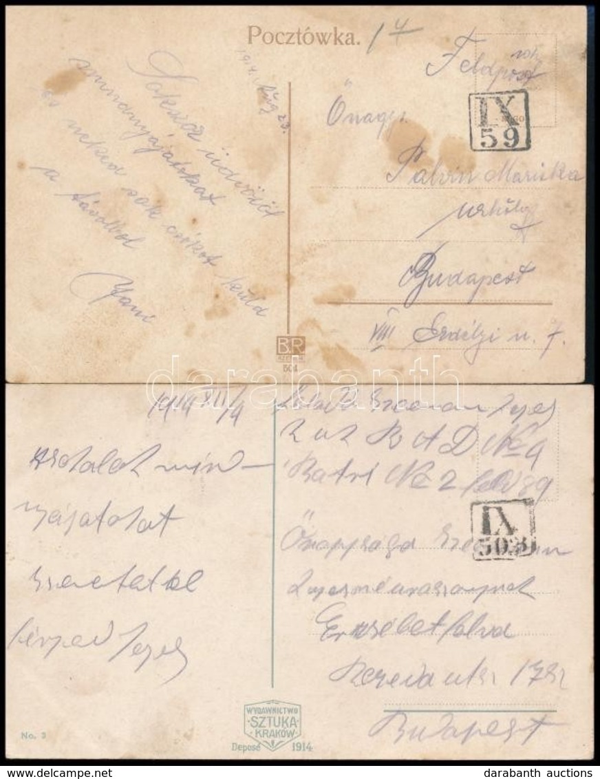 1914 2 Db Tábori Posta Képeslap 'IX 59' + 'IX 503' - Altri & Non Classificati