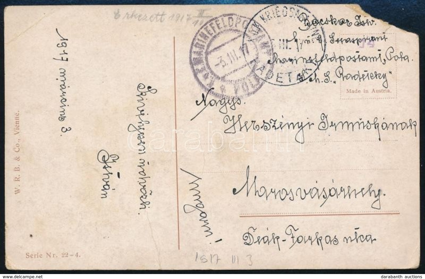 1917 Tábori Posta Képeslap 'S.M.S. RADETZKY' - Andere & Zonder Classificatie