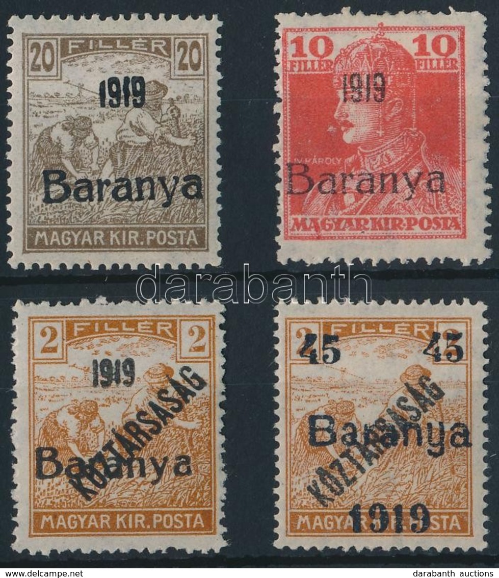 ** * Baranya I. 1919 4 Klf Bélyeg Garancia Nélkül (**13.300) - Andere & Zonder Classificatie