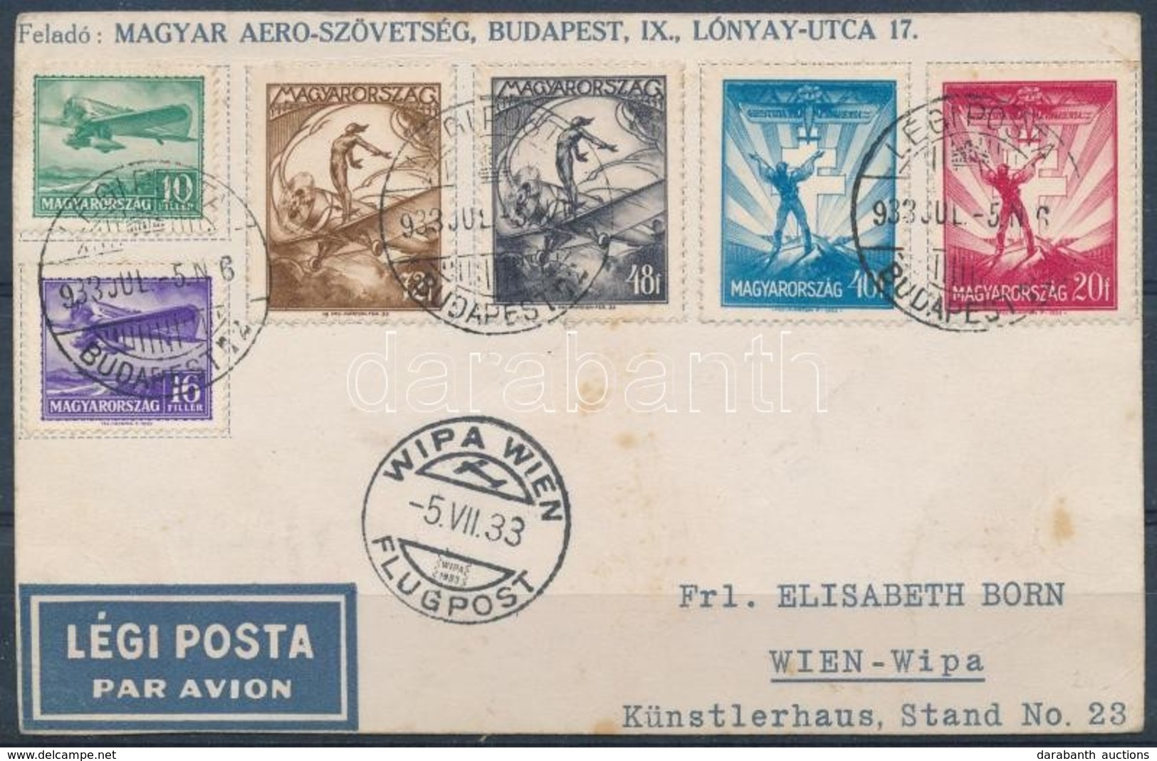 1933 WIPA Légi Levelezőlap - Sonstige & Ohne Zuordnung