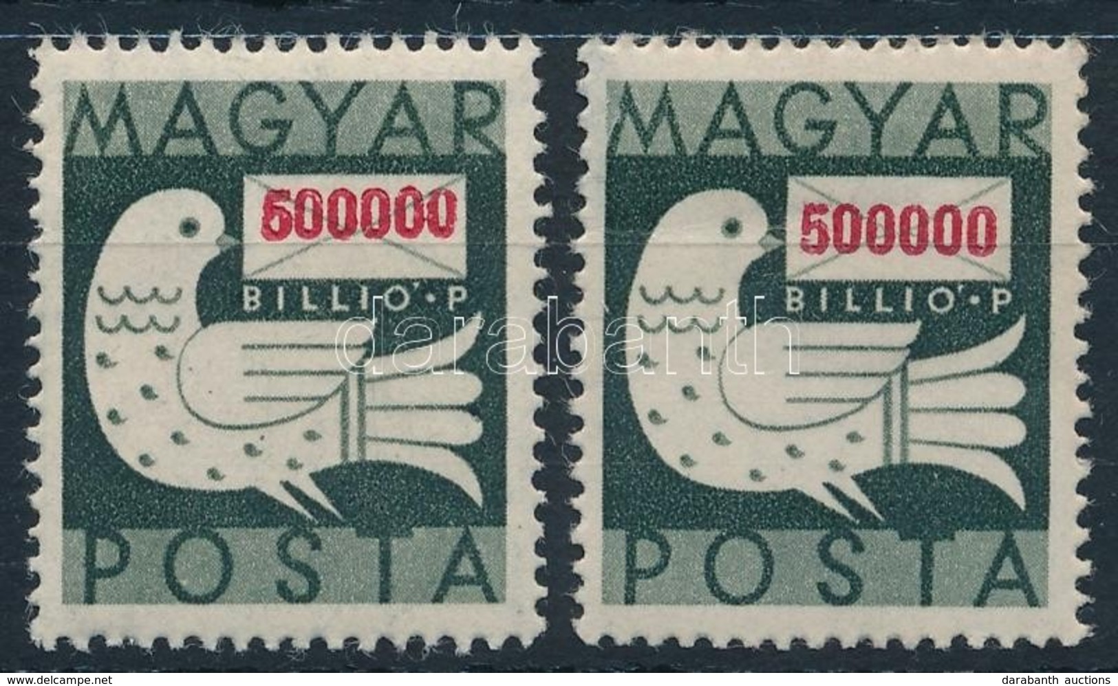 ** 1946 Billiós 500.000 BillióP; Az ,,5' Helyett ,,6' + Támpéldány - Altri & Non Classificati