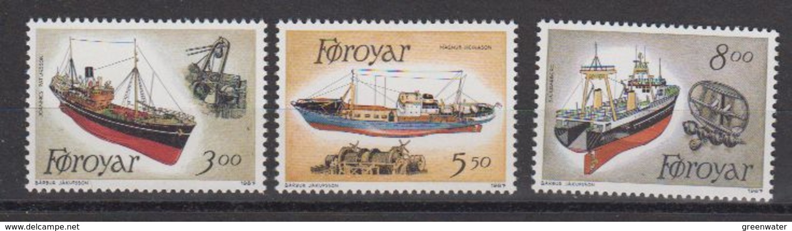 Faroe Islands 1987 Fishing Ships 3v   ** Mnh (40288) - Faeroër