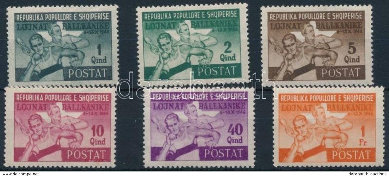 ** 1946 Balkán Játékok Sor 6 értéke Mi 408-414 (hiányzik/missing Mi 412)(betapadásnyomok) - Altri & Non Classificati