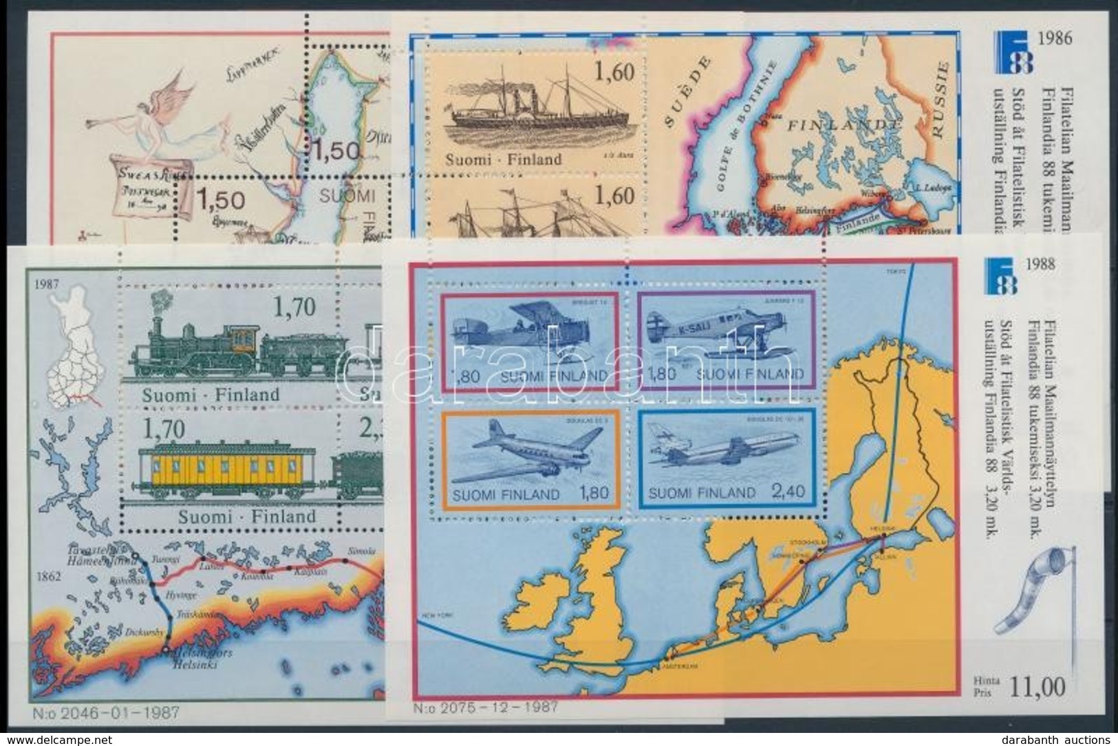 ** Finlandia Bélyegkiállítás 1985-1988 4 Klf Blokk - Andere & Zonder Classificatie