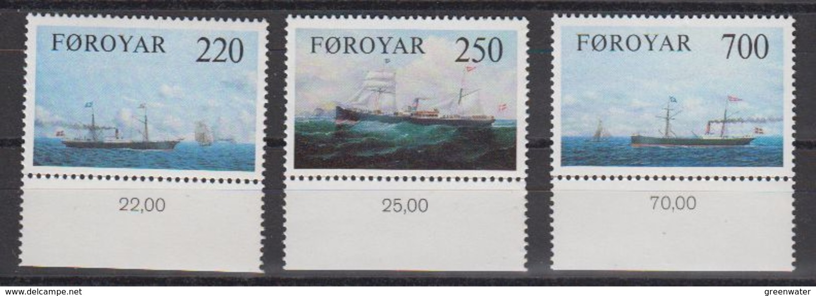 Faroe Islands 1983 Steam Ships 3v (+margin)  ** Mnh  (40288C) - Isole Faroer