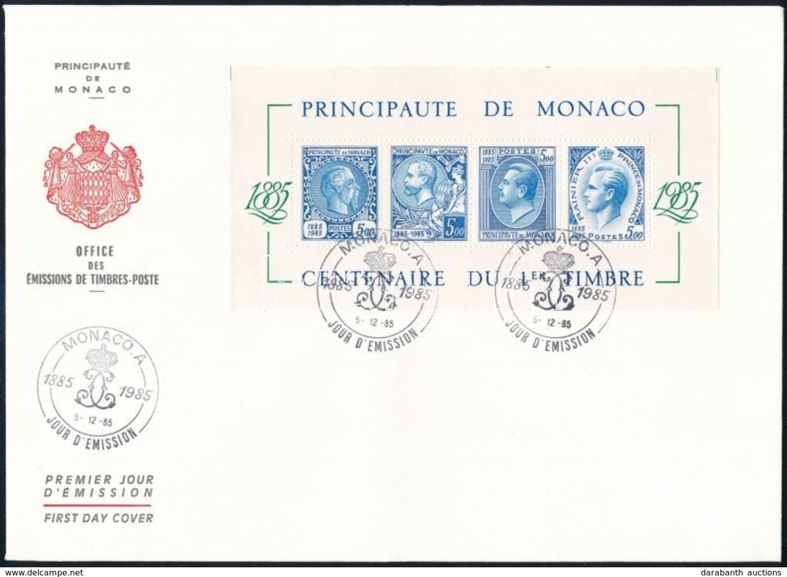 1985 100 éves A Bélyeg Blokk FDC-n Mi 31 - Altri & Non Classificati