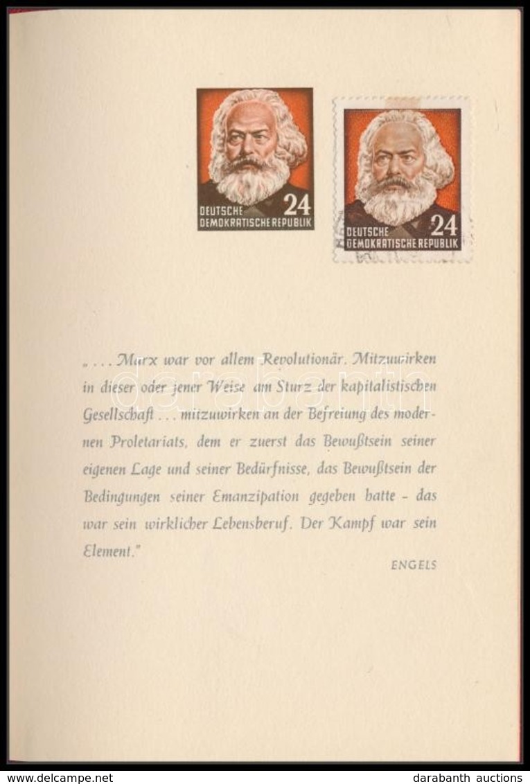 1953 Marx Sor Külön Nyomat Kartonpapíron Könyv Formában - Andere & Zonder Classificatie