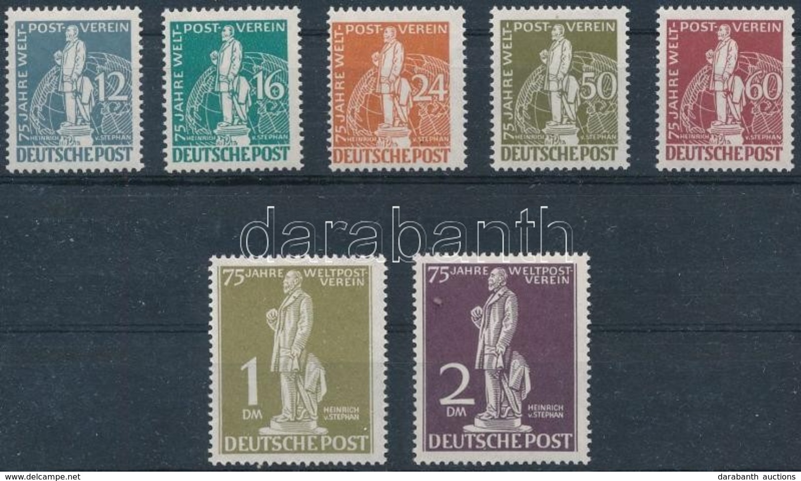 ** 1949 UPU Sor Mi 35-41 (Mi EUR 750,-) (2DM Sérült / Damaged) - Andere & Zonder Classificatie