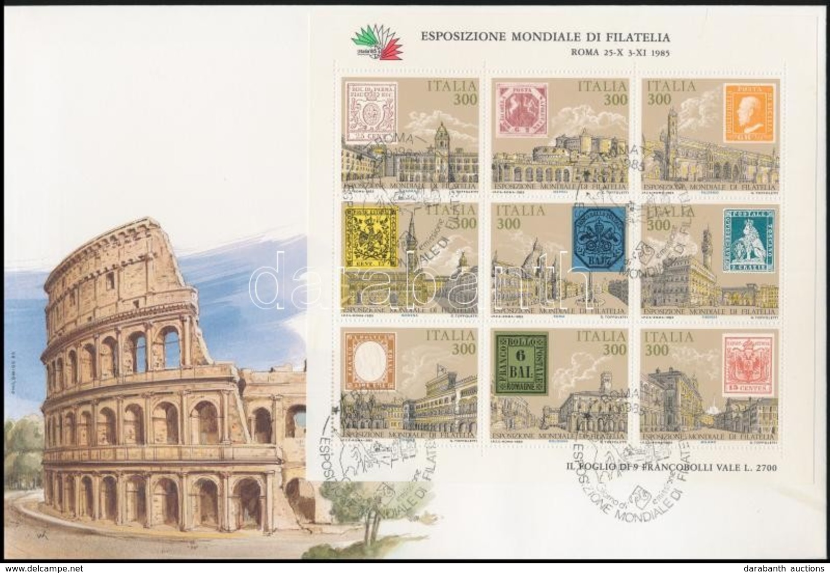 1985 Nemzetközi Bélyegkiállítás ITALIA '85 Kisív FDC Mi 1945-1953 - Andere & Zonder Classificatie