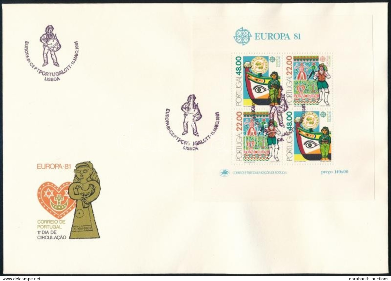 1981 Europa CEPT: Folklór Blokk FDC-n Mi 32 - Andere & Zonder Classificatie