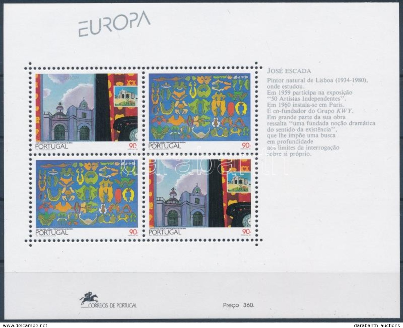 ** 1993 Europa CEPT: Kortárs Művészet Blokk Mi 93 - Andere & Zonder Classificatie