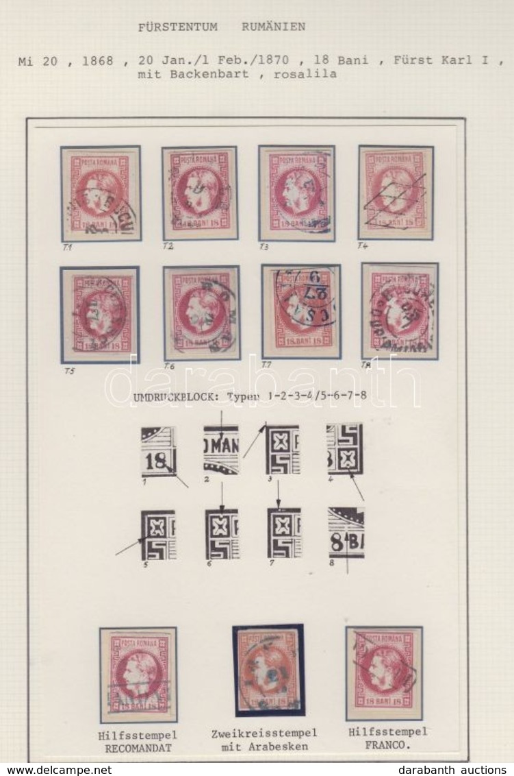 O 1866 Mi 20 Típusrekonstrukció + 3 Klf Bélyegzés / Type Reconstruction + 3 Cancellations - Altri & Non Classificati