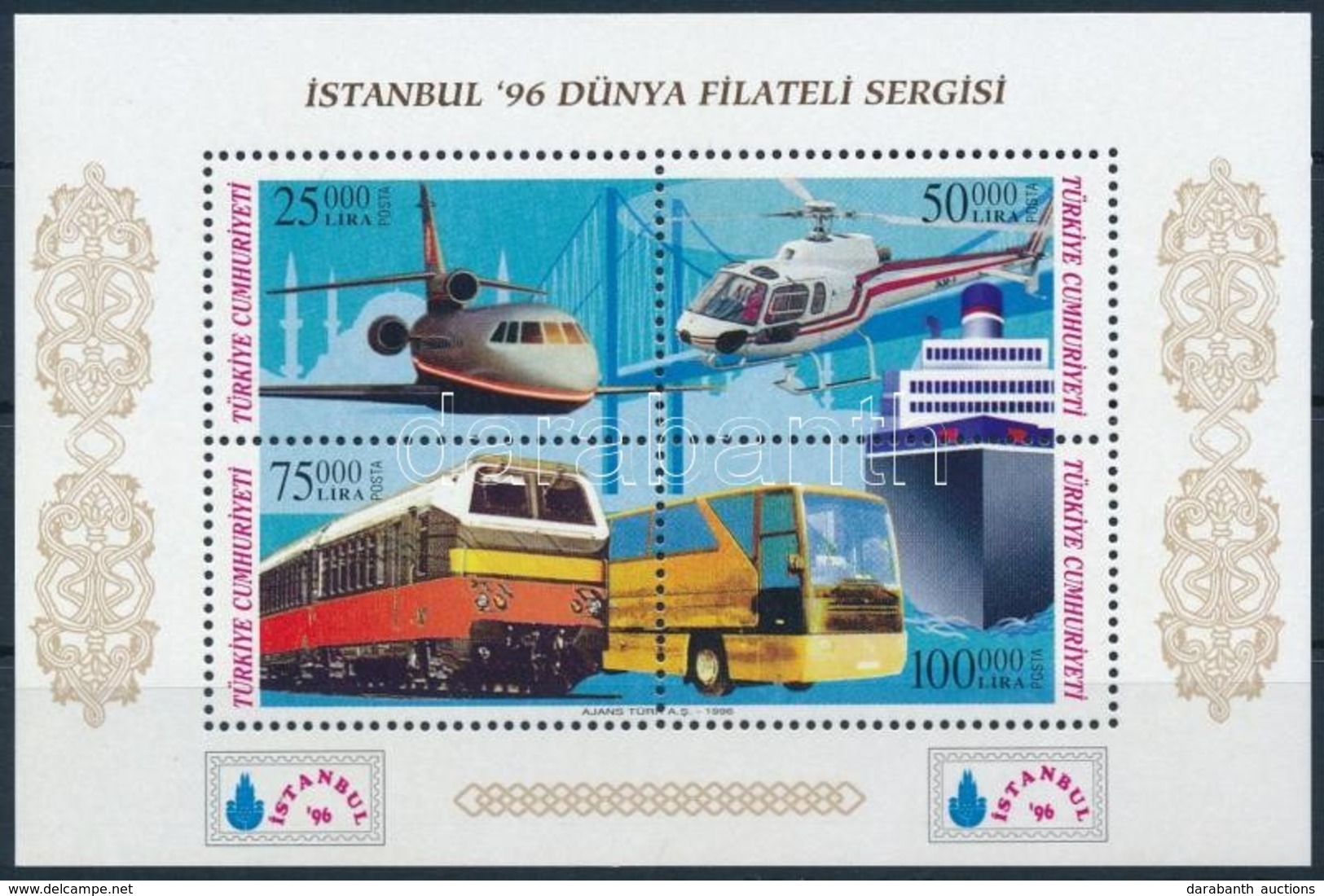 ** 1996 Nemzetközi Bélyegkiállítás ISTANBUL '96: Közlekedési Eszközök Blokk Mi 32 A - Andere & Zonder Classificatie