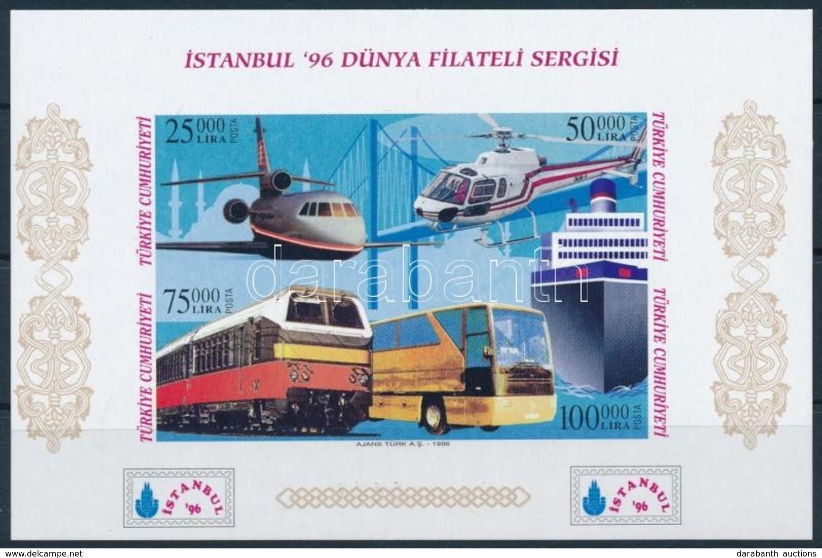 ** 1996 Nemzetközi Bélyegkiállítás ISTANBUL '96: Közlekedési Eszközök Vágott Blokk Mi 32 B A - Sonstige & Ohne Zuordnung