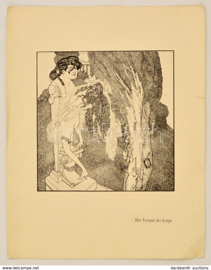 Franz Von Bayros (1866-1924): Der Tempel Der Cotys. A Der Toilettentisch Mappából Klisé, Papír, Jelzés Nélkül, 14x12 Cm - Andere & Zonder Classificatie