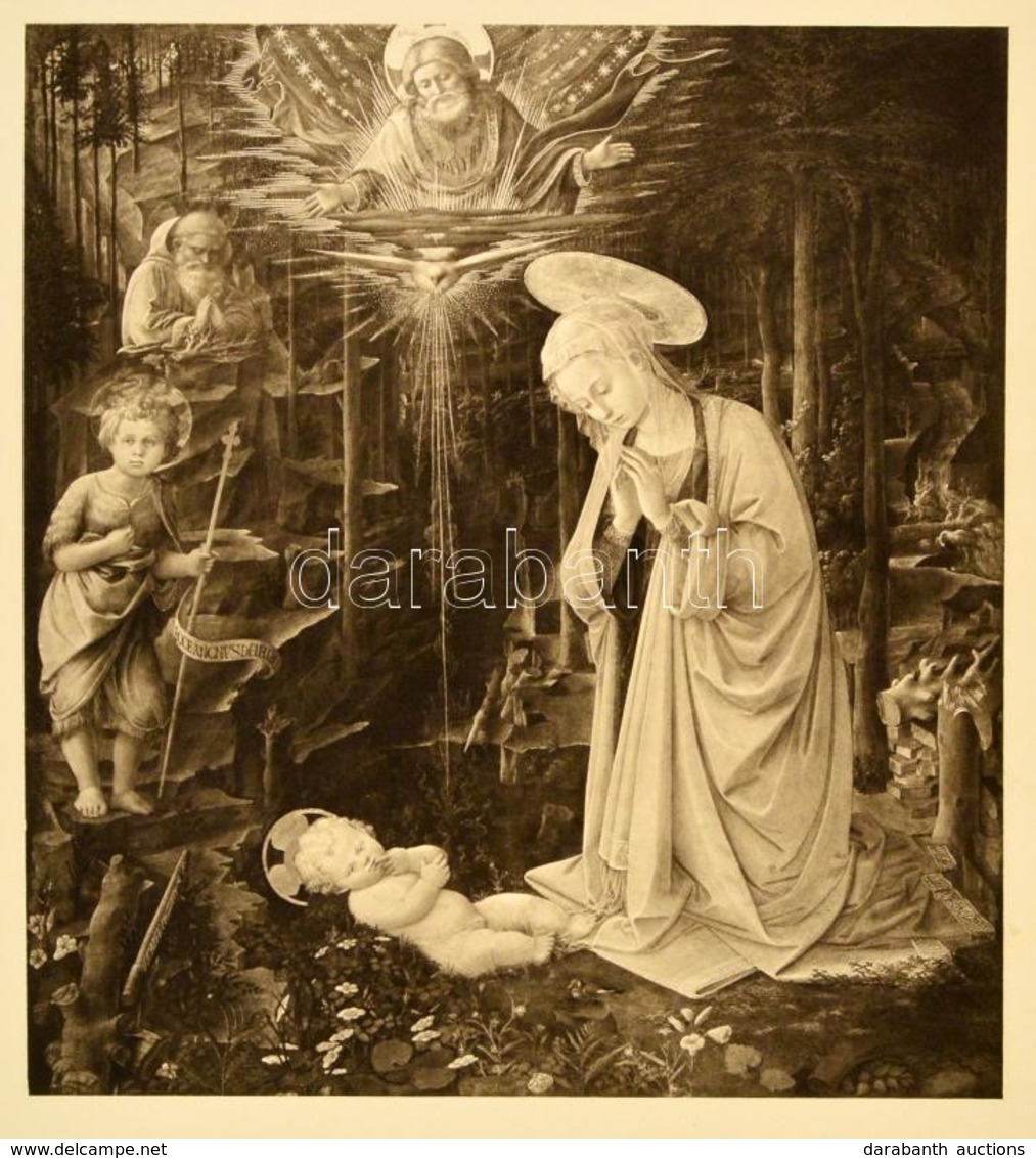 Cca 1900 A Gyermek Jézus, Filippo Lippi Nyomán, Heliogravűr, 29×26 Cm - Prenten & Gravure