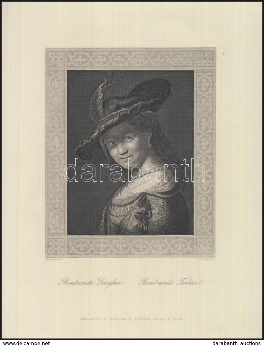 Cca 1900 Rembrandt's Daughter, Acélmetszet, A. H. Payne, Drezda/Lipcse, 25,5×20 Cm - Prenten & Gravure