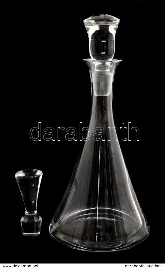 Nagyméretű üveg Likőrös, Vagy Olajos üveg. Hozzávaló Két Nagyméretű üvegdugó 35 Cm - Vetro & Cristallo