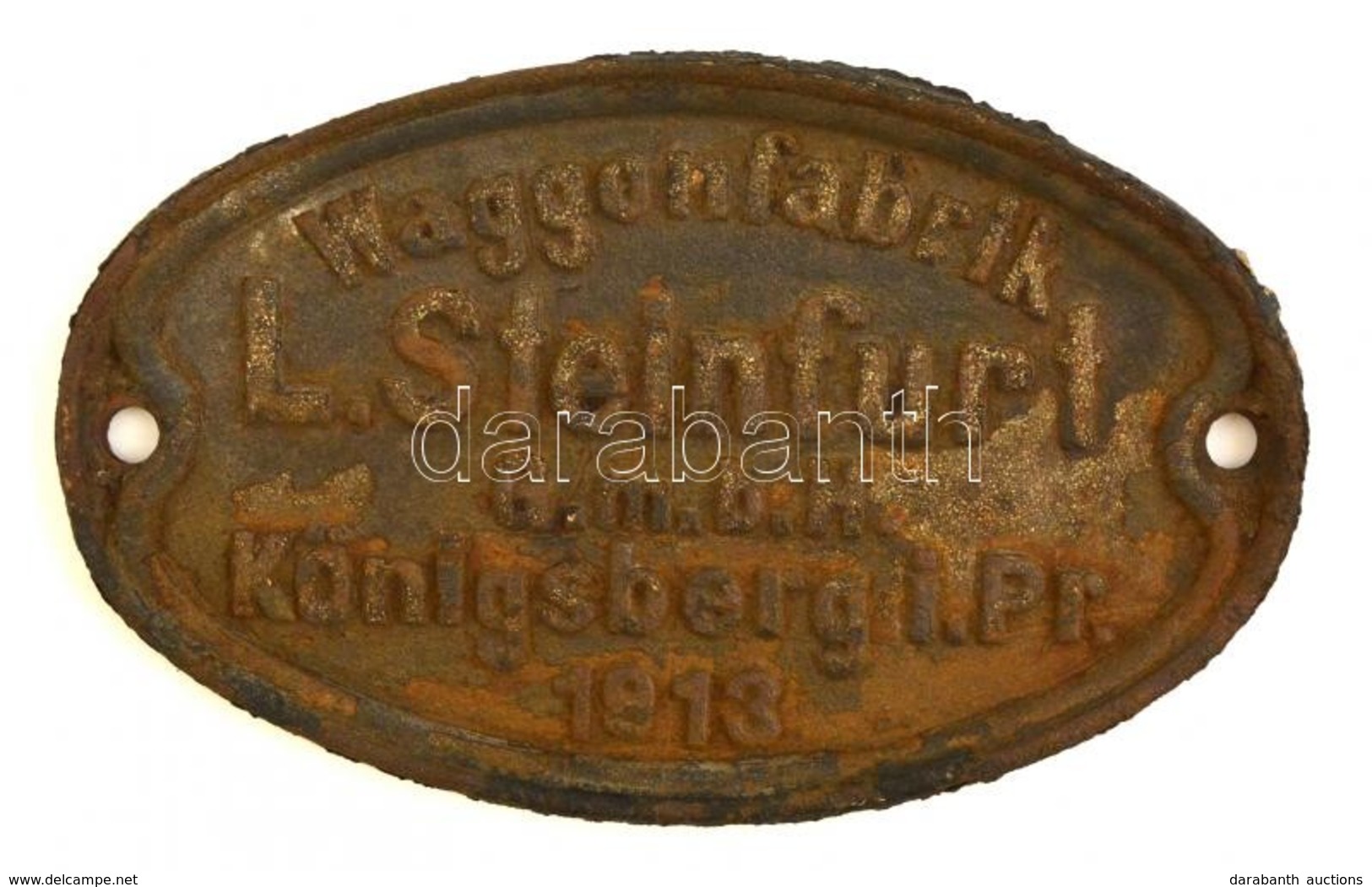 L. Steinfurt GmbH Königsberg Fém Tábla, Rozsdás, 22×13 Cm - Sonstige & Ohne Zuordnung