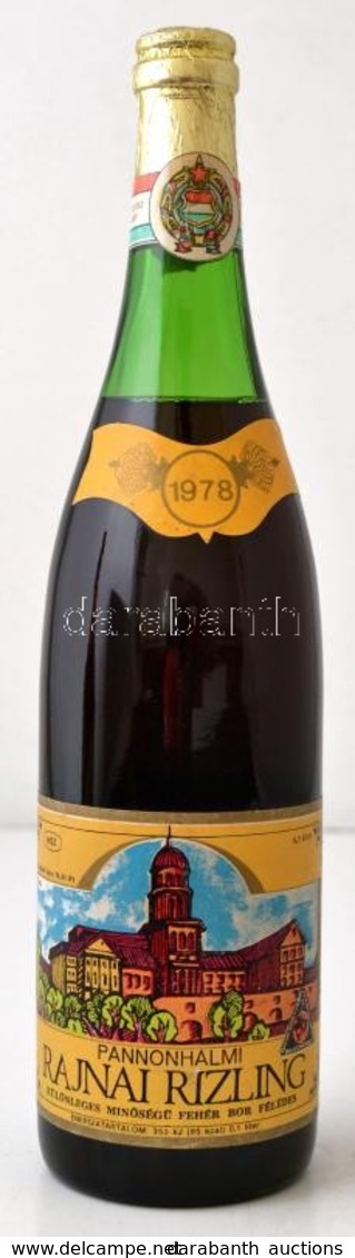 1978 Pannonhalmi Rajnai Rizling, Félédes Fehér Bor, 0,7 L - Andere & Zonder Classificatie