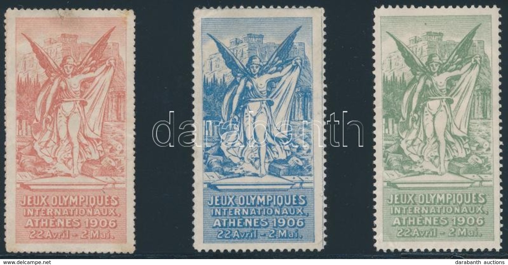 1906 3 Db Levélzáró Az Athéni Olimpiáról - Zonder Classificatie