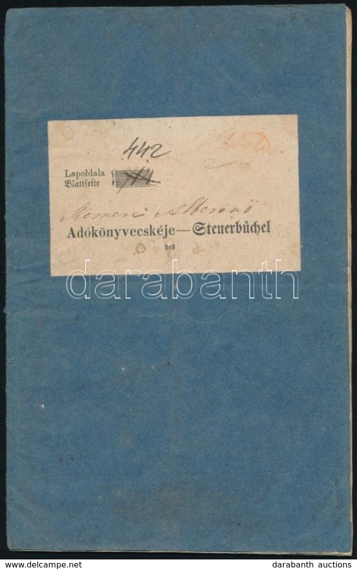 1854 Tolcsva, Adókönyvecske 1860-ig Vezetve - Zonder Classificatie