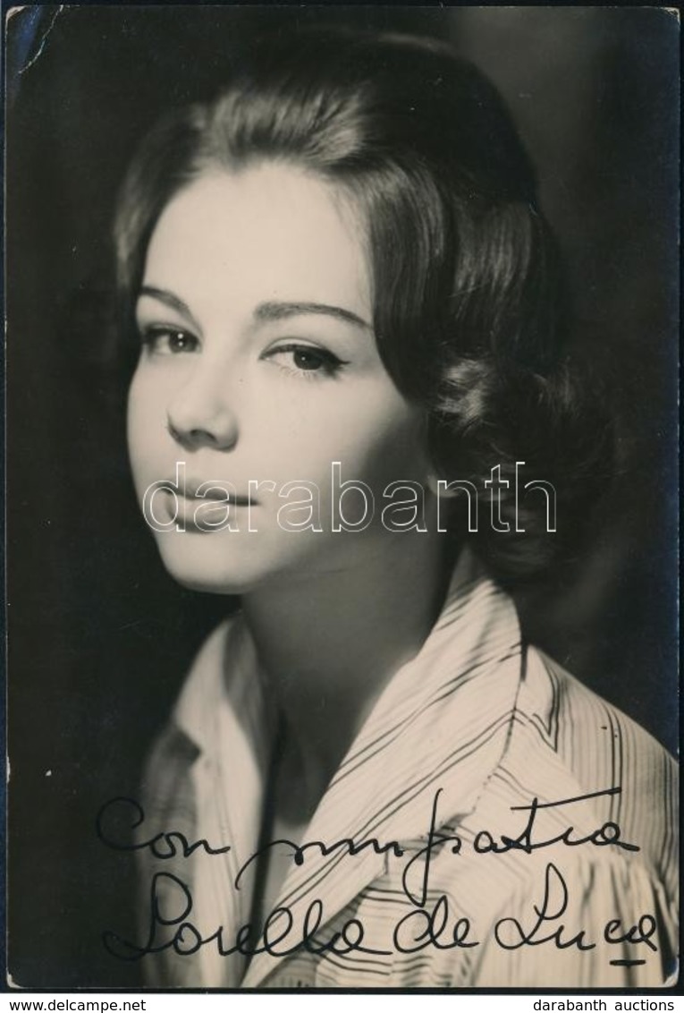 Lorella De Luca (1940-2014) Olasz Színésznő Aláírt Fotólapja / Autograph Signature Of Lorella De Luca Italian Actress - Andere & Zonder Classificatie