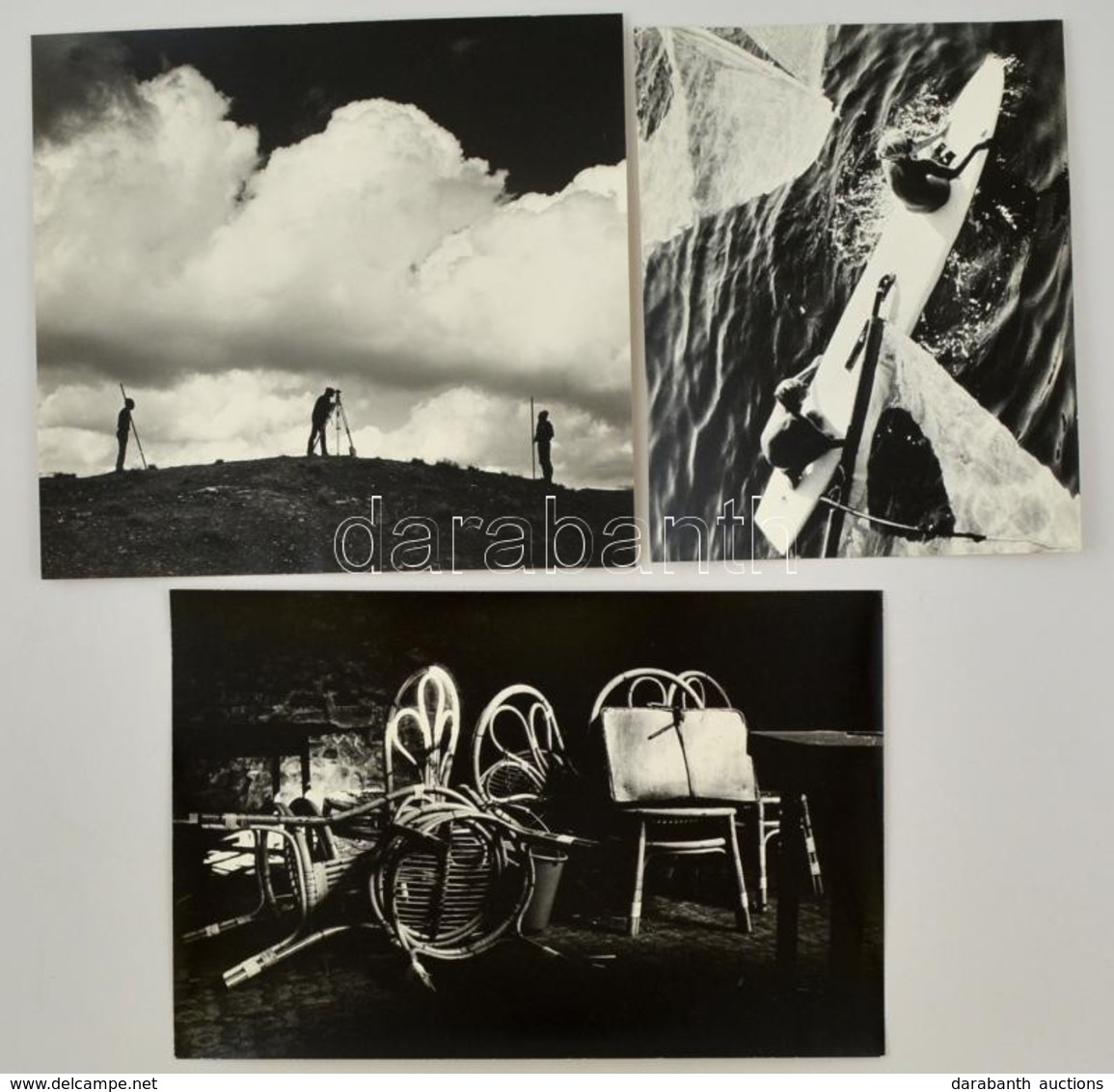 Cca 1970 Kortárs Fotóművészet, 3 Db Feliratozott, Vintage Fotóművészeti Alkotás, 24x30 Cm és 26x40 Cm Között - Andere & Zonder Classificatie