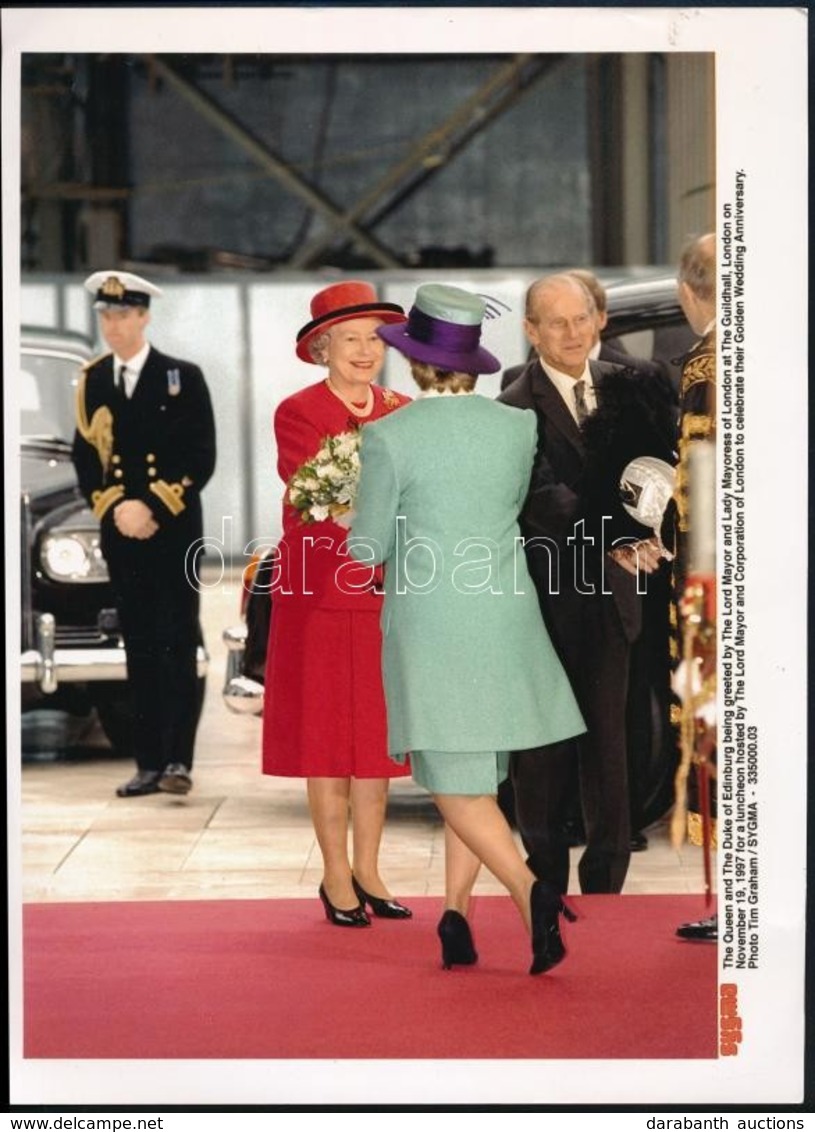 1997 London, II. Erzsébet Brit Királynő és Férje Fülöp Herceg Arany Házassági évfordulóján Tartott Fogadáson, SYGMA Képü - Altri & Non Classificati