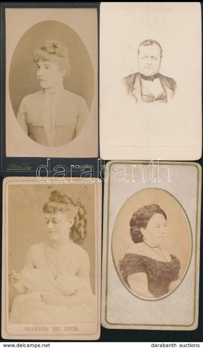 Cca 1865-1880 Keményhátú Műtermi Portréfotók, 4 Db, 10×6 Cm - Andere & Zonder Classificatie