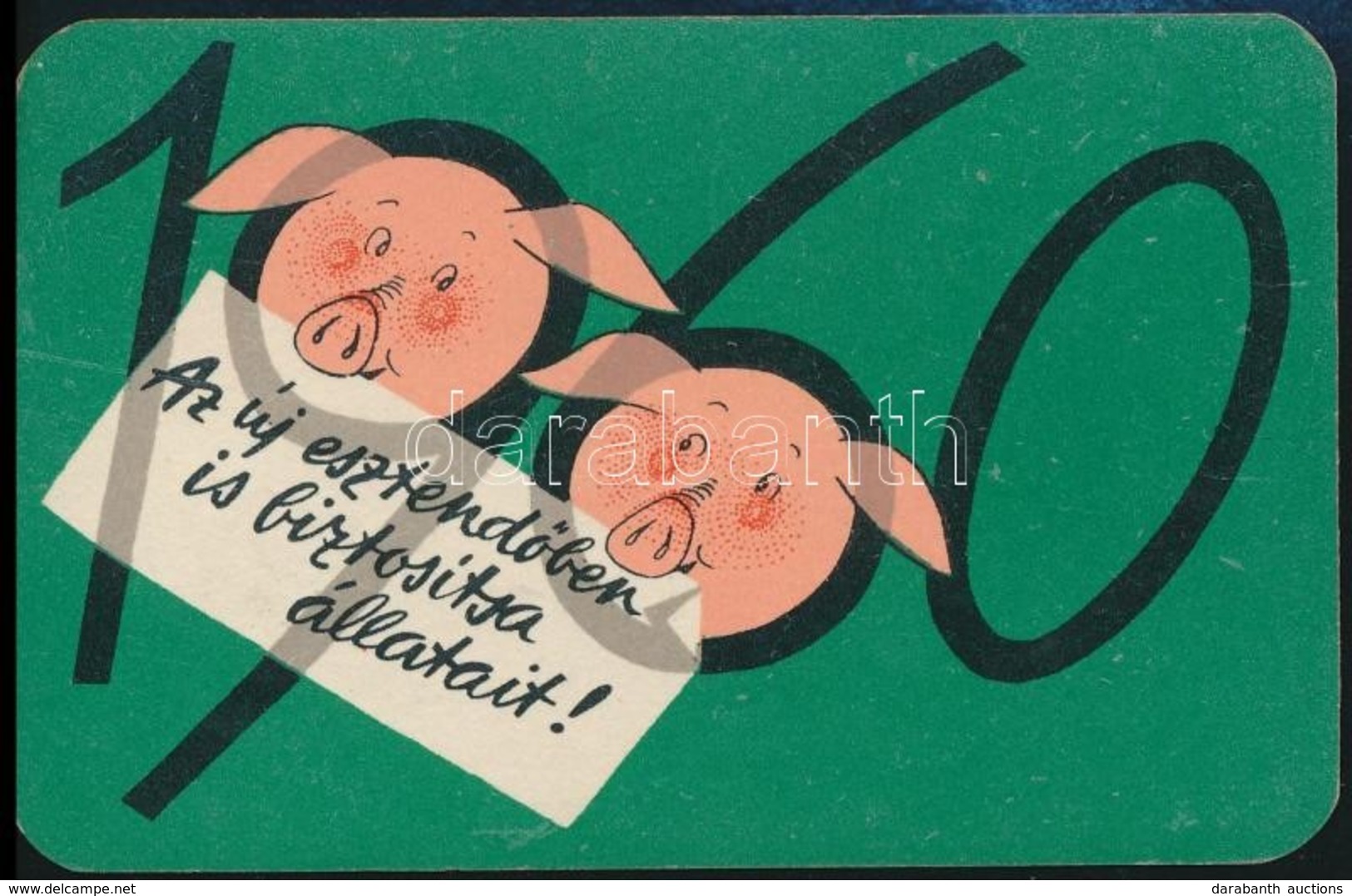 1960 Állami Biztosító Reklámos Kártyanaptár - Werbung