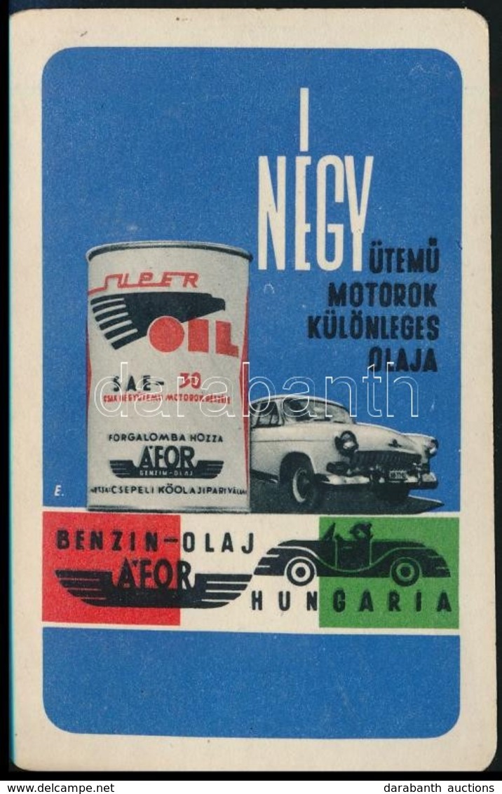 1962 ÁFOR Motorolaj Reklámos Kártyanaptár - Reclame