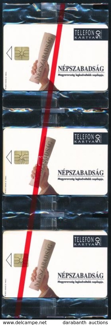 1992 3 Db Népszabadság Telefonkártya, összefüggő, Bontatlan Csomagolásban - Zonder Classificatie