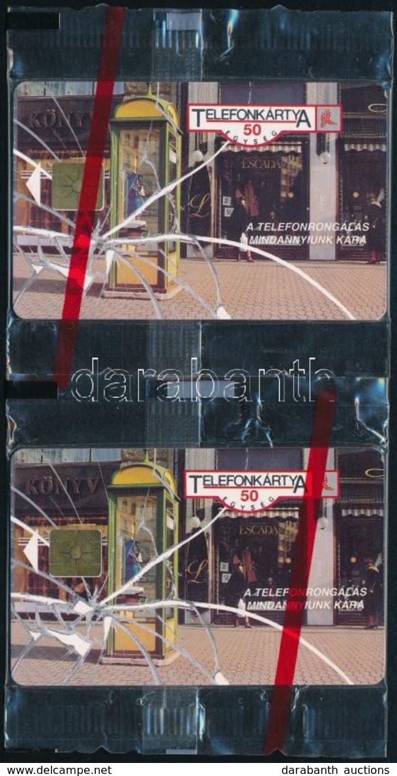 1992 2 Db Vandalizmus Telefonkártya, összefüggő, Bontatlan Csomagolásban - Zonder Classificatie