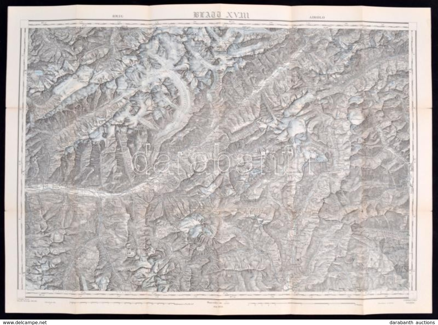 1913 A Brenni Felföld Térképe / Large Map Of The Brenn Oberland In Tirol Austria 50x70 Cm - Andere & Zonder Classificatie