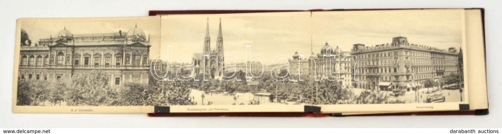 Cca 1900 Wien 26 Látványos Bécsi Képet és Panorámáképet Tartalmazó Leporelló Füzet. A Képek A Hajtásnál Néhol Elváltak,  - Zonder Classificatie