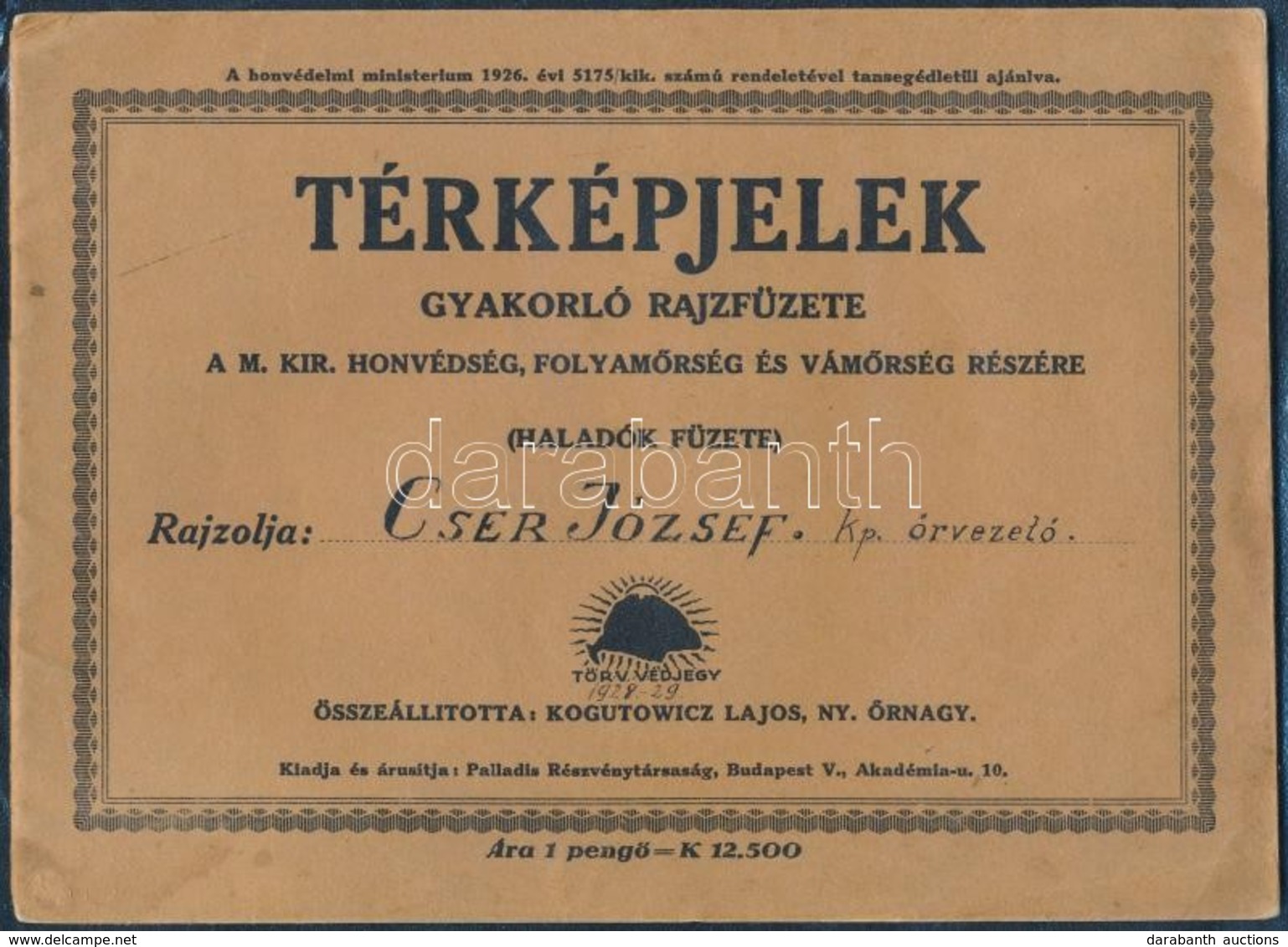 1925 Térképjelek Gyakorló Rajzfüzete, összeállította Kogutowicz Lajos, 16p - Zonder Classificatie