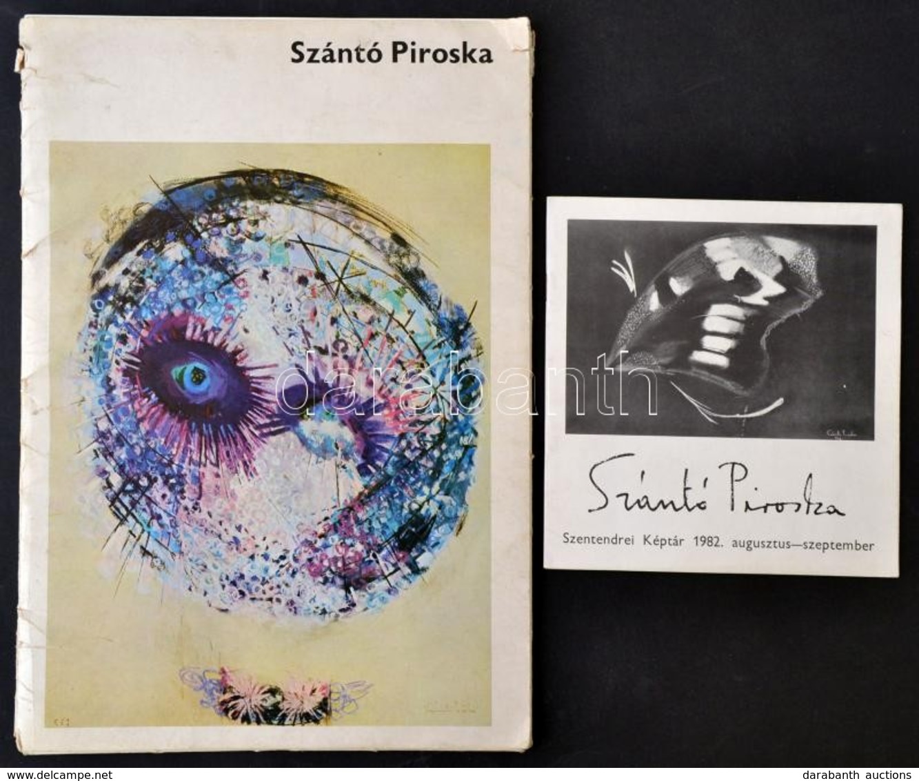 1976 Szántó Piroska Album, 12 Db Színes Ofszet, Sérült Papír Mappában + 1 Db Dedikált Kiállítási Katalógus - Non Classés