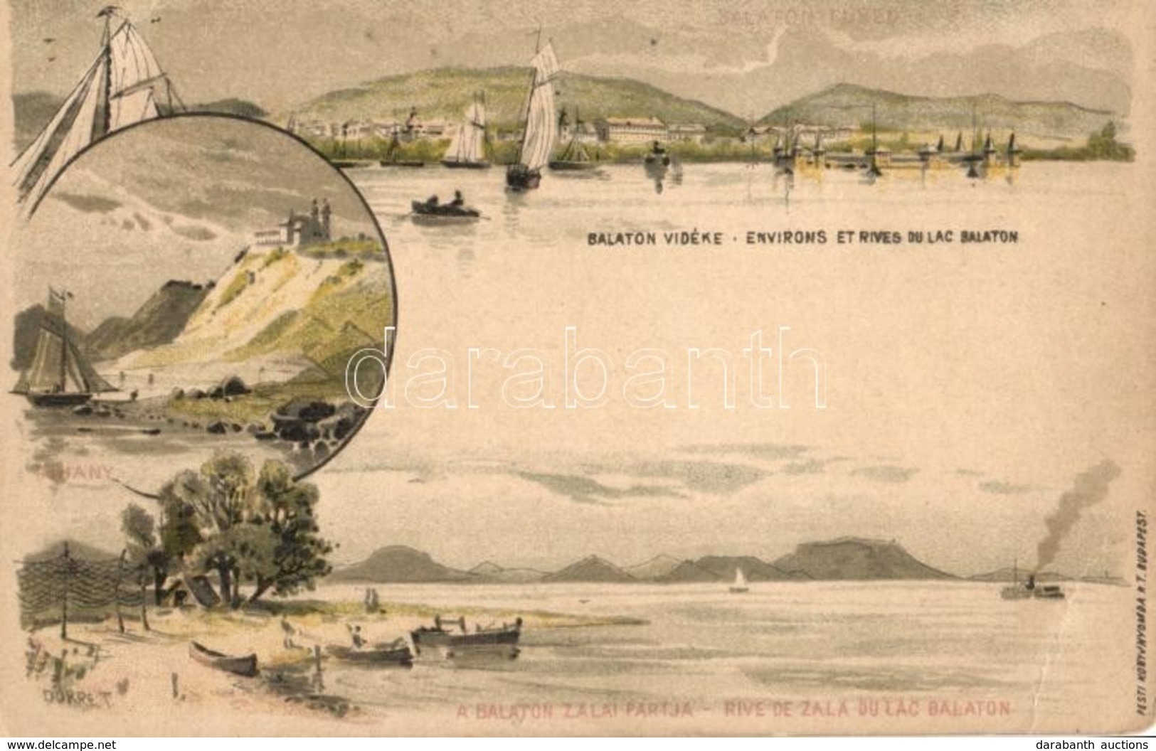 ** T3 1899 Balaton Vidéke, Balatonfüred, Zalai Part, Tihany, Ezredéves Országos Kiállítás Barna 2kr Ga. Litho S: Dörre ( - Zonder Classificatie