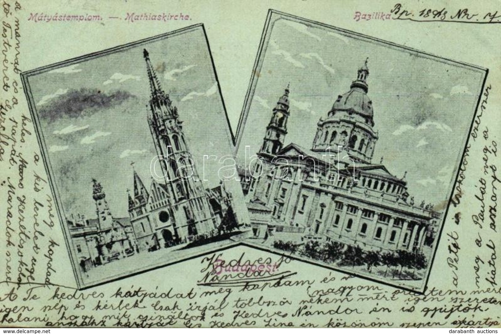 * T2/T3 1898 Budapest, Mátyás Templom, Bazilika (EK) - Ohne Zuordnung