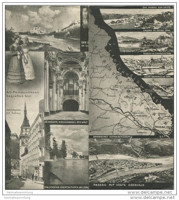 Passau Und Sein Ostmarkmuseum 1934 - Faltblatt Mit 10 Abbildungen - Beiliegend Gaststätten-Verzeichnis - Reiseprospekte