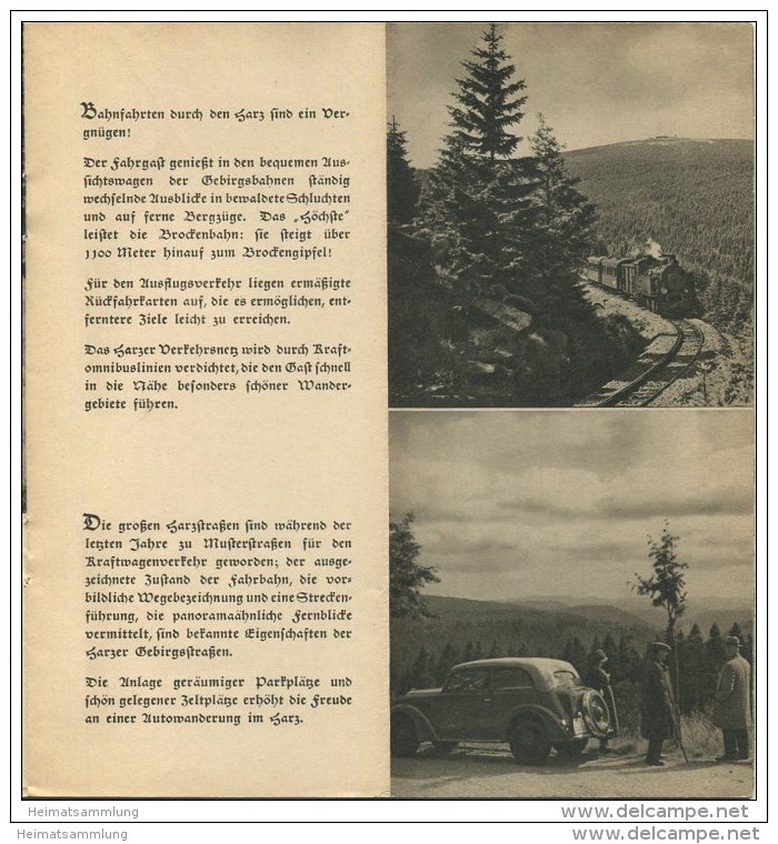 Harz Und Kyffhäuser Braunschweig Elm-Lappwald 1938 - 28 Seiten Mit 38 Abbildungen - Illustration Fritz Röhrs - Beiliegen - Reiseprospekte