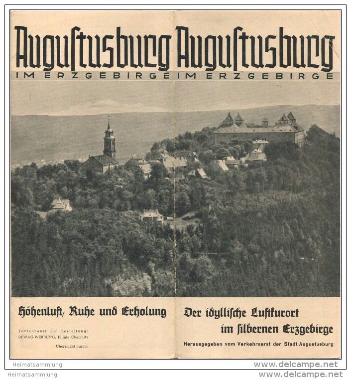 Augustusburg 1958 - Faltblatt Mit 10 Abbildungen - Beiliegend Wissenswertes - Reiseprospekte